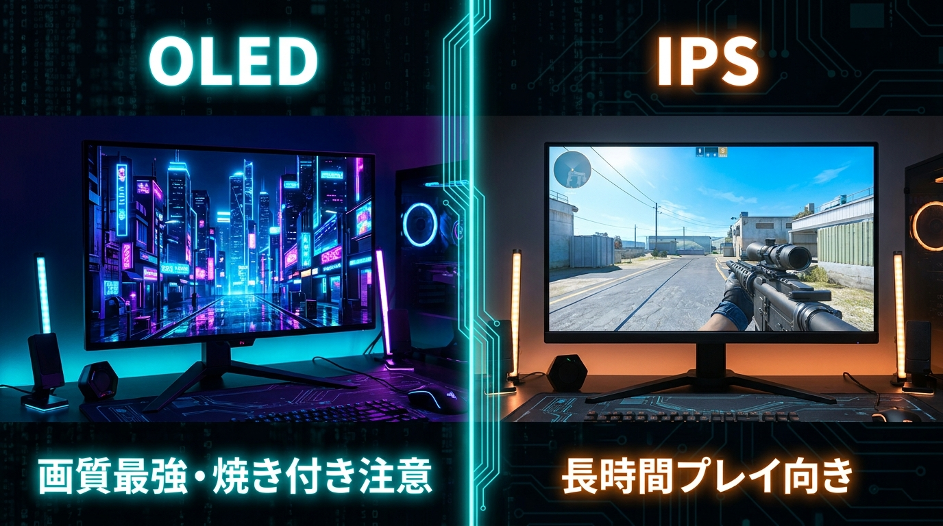 OLEDとIPSの比較図